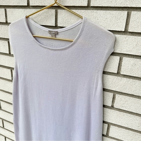 J. Jill Light Lavender Knit Sleeveless Shift Dress MP Petite Linen Blend - Picture 2 of 8